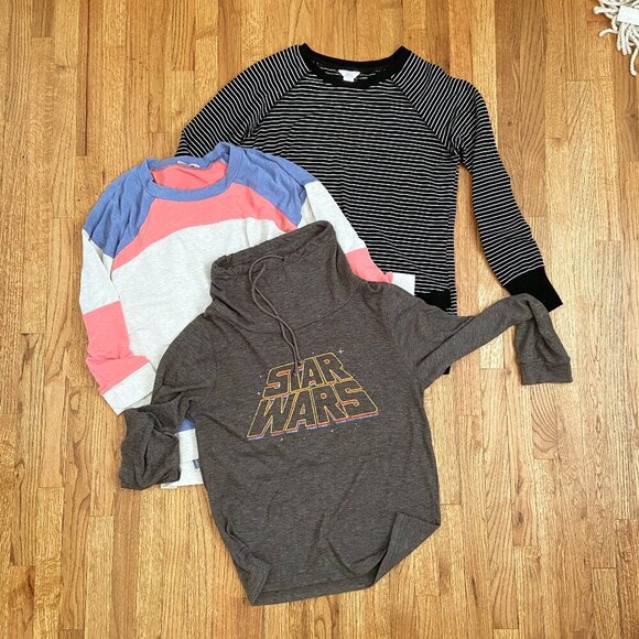 STAR WARS, CES FEMME, DANSKIN | Bundle of Oversized Leisure Long-Sleeve Shirts - Picture 1 of 11